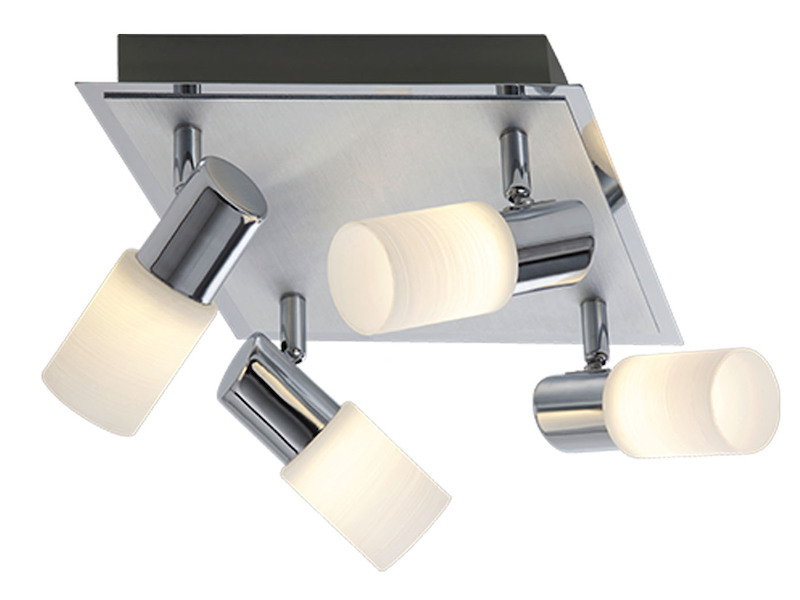 Rautenförmige Deckenleuchte CLAPTON 31x22cm mit Osram LED, Glasschirme weiß