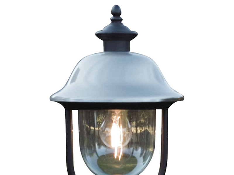 Sockelleuchte PARMA Außen Laterne im Landhausstil Schwarz-Silber, Höhe 54cm