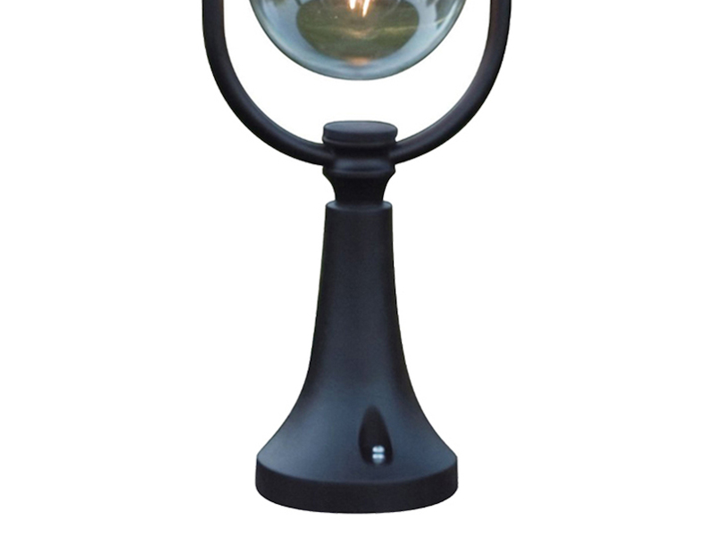 Sockelleuchte PARMA Außen Laterne im Landhausstil Schwarz-Silber, Höhe 54cm