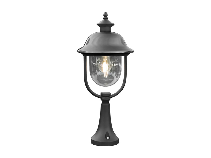 Sockelleuchte PARMA Außen Laterne im Landhausstil Schwarz-Silber, Höhe 54cm