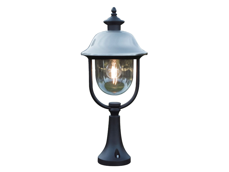 Sockelleuchte PARMA Außen Laterne im Landhausstil Schwarz-Silber, Höhe 54cm