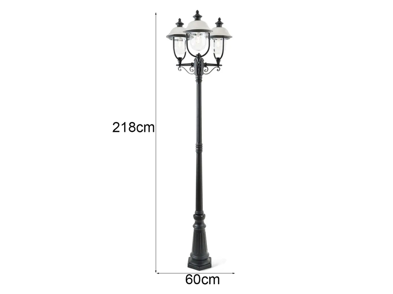 2er-Set Gartenlaterne PARMA, Edelstahl Lampendach, 3 x E27, IP43