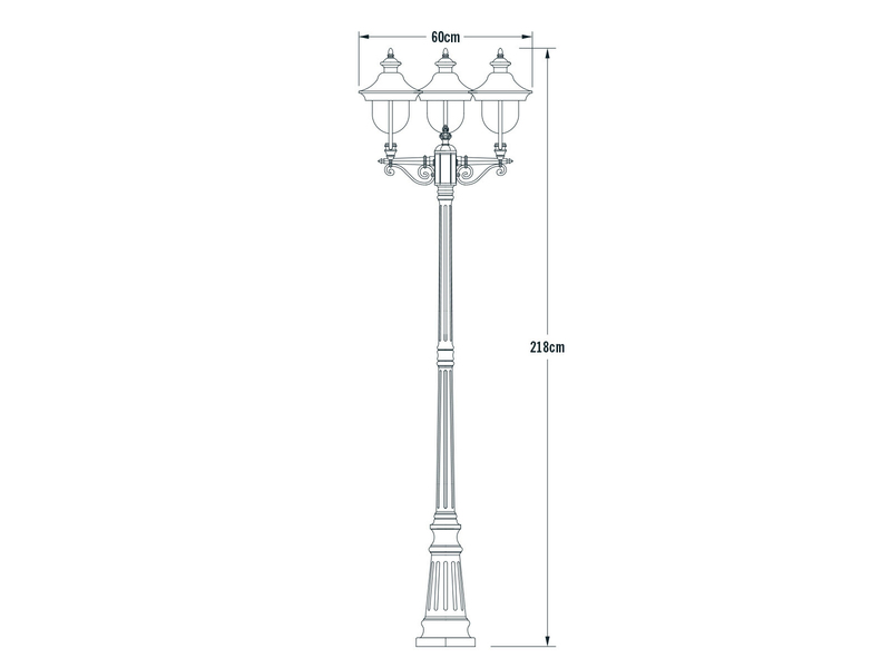 2er-Set Gartenlaterne PARMA, Edelstahl Lampendach, 3 x E27, IP43