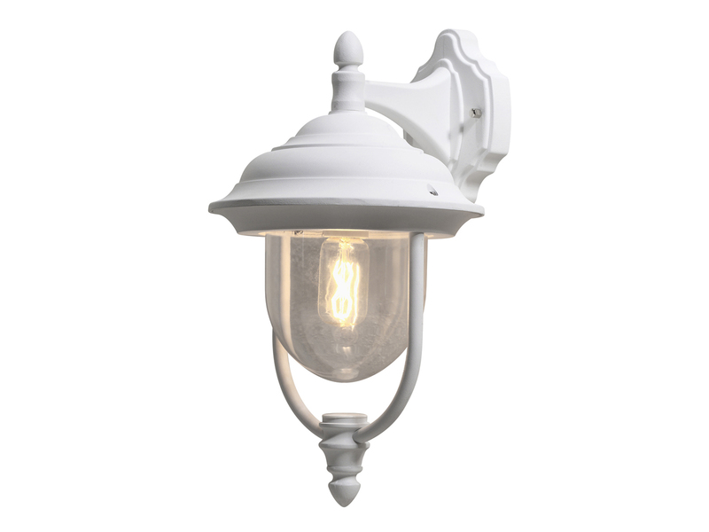 Außenwandleuchte PARMA Landhausstil Laterne hängend, Weiß, Höhe 46cm