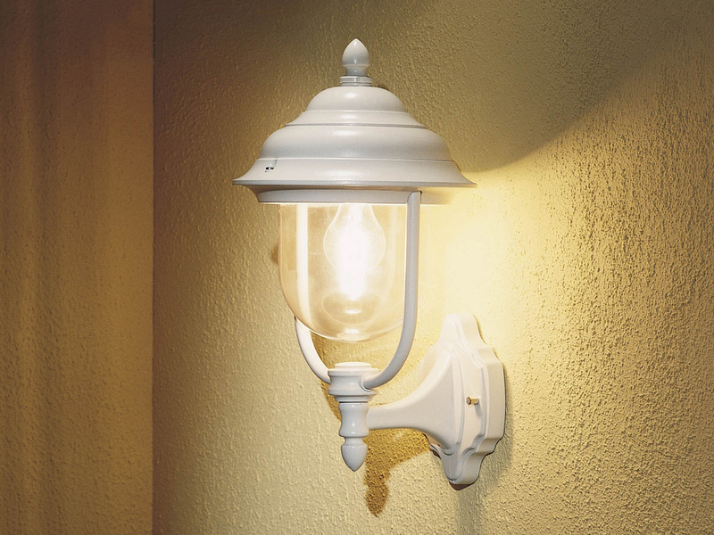 2er-Set stehende Wandleuchten PARMA, Aluminium weiß, E27, IP43