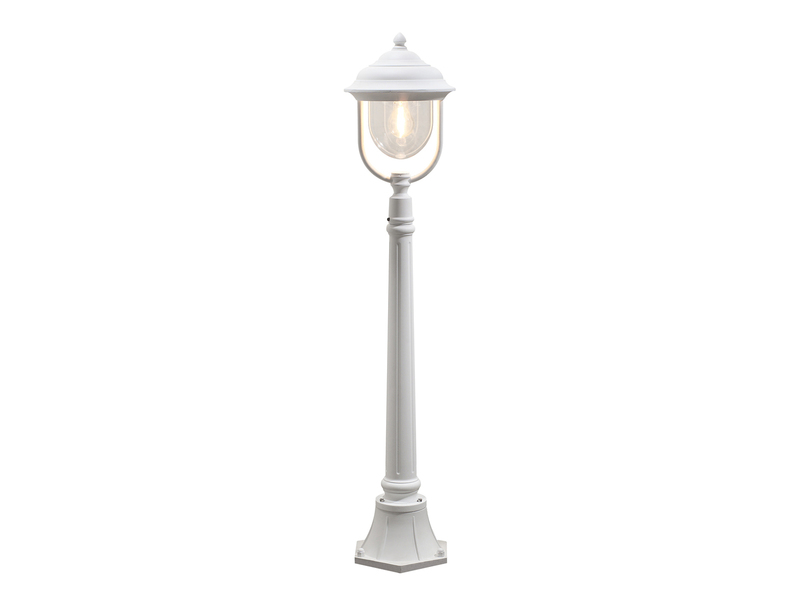 Wegeleuchte PARMA Gartenlaterne im Landhausstil, Weiß Höhe 118cm