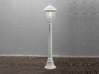 Wegeleuchte PARMA Gartenlaterne im Landhausstil, Weiß Höhe 118cm