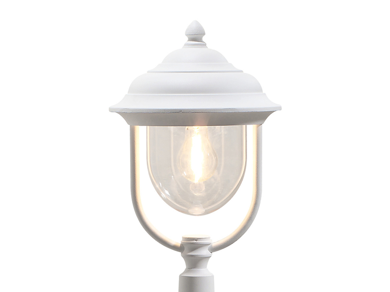 2er-Set weiße Wegeleuchten PARMA aus Aluminium, E27, IP43, H.: 118 cm
