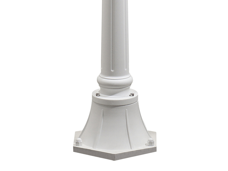2er-Set weiße Wegeleuchten PARMA aus Aluminium, E27, IP43, H.: 118 cm