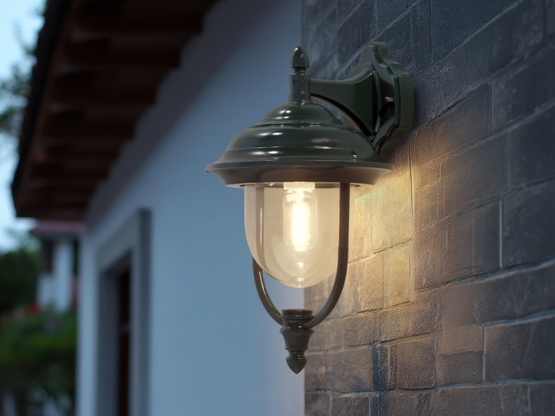 Außenwandleuchte PARMA Landhausstil Laterne hängend, Grün, Höhe 46cm