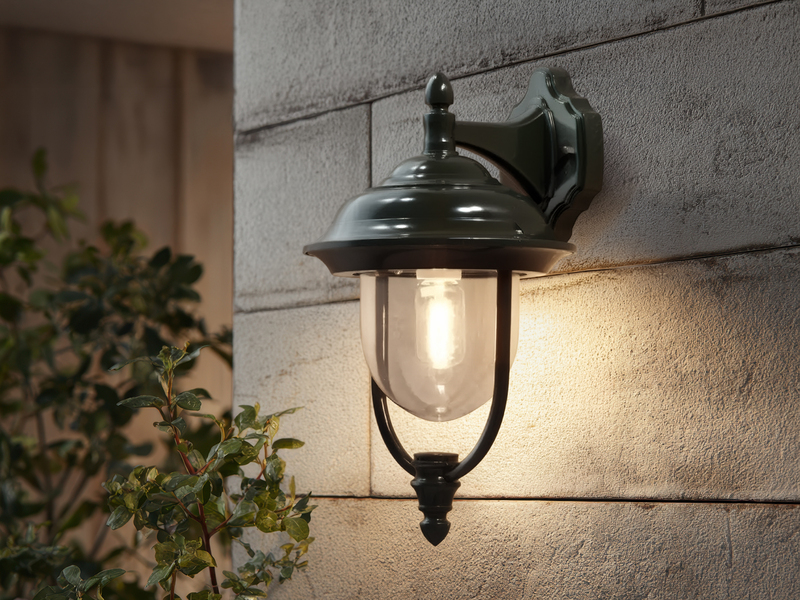 Außenwandleuchte PARMA Landhausstil Laterne hängend, Grün, Höhe 46cm