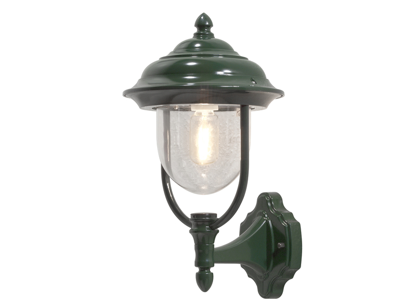 Außenwandleuchte PARMA Landhausstil Laterne stehend, Grün, Höhe 43cm