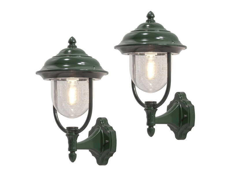 2er-Set stehende Wandleuchte PARMA, Aluminium grün, E27, IP43