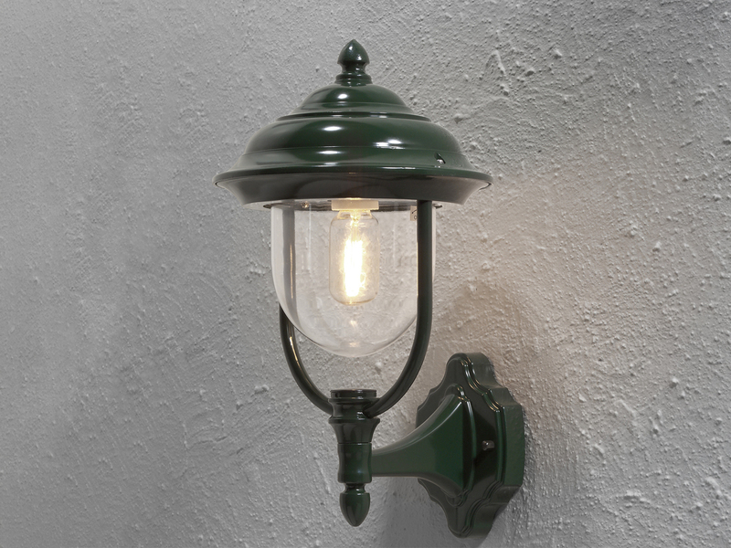 2er-Set stehende Wandleuchte PARMA, Aluminium grün, E27, IP43
