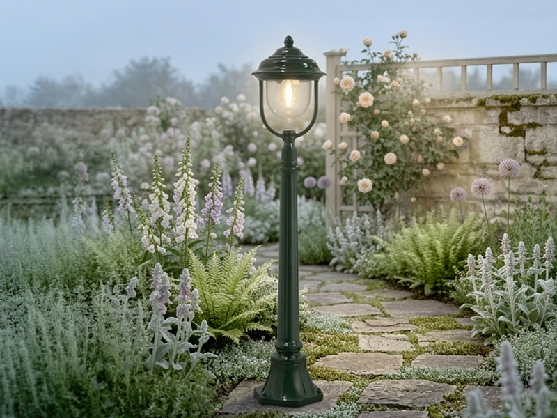 Wegeleuchte PARMA Gartenlaterne im Landhausstil, Grün Höhe 118cm