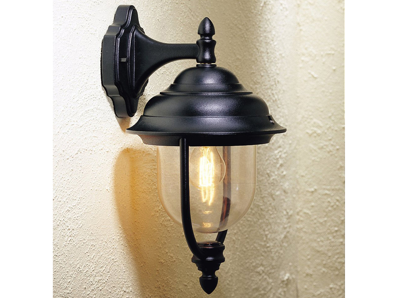 Außenwandleuchte PARMA Landhausstil Laterne hängend, Schwarz, Höhe 46cm