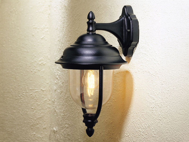 2er-Set hängende Wandleuchten PARMA, Aluminium schwarz, E27, IP43