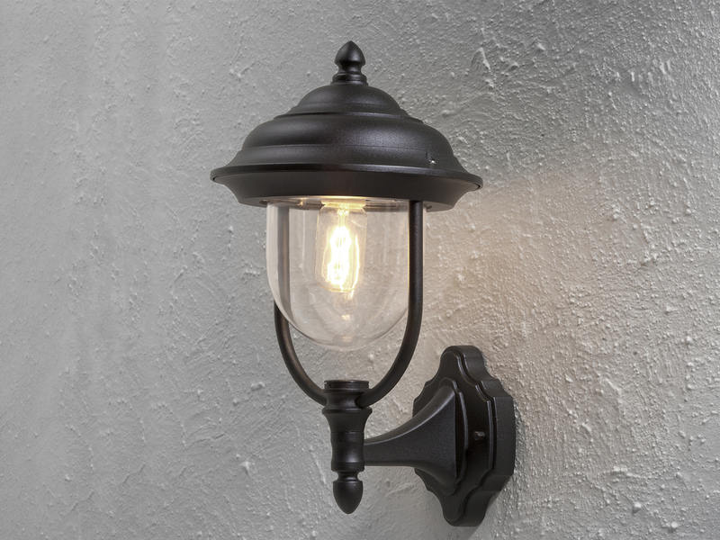2er SET Wandlaterne ALU Schwarz für Hauswand E27, IP43