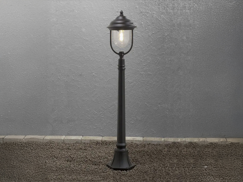 2er-Set schwarze Wegeleuchten PARMA aus Aluminium, E27, IP43, H.: 118 cm