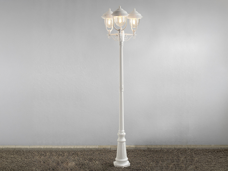 2er-Set weiße Gartenlaterne PARMA aus Aluminium, E27, IP43, H.: 218 cm