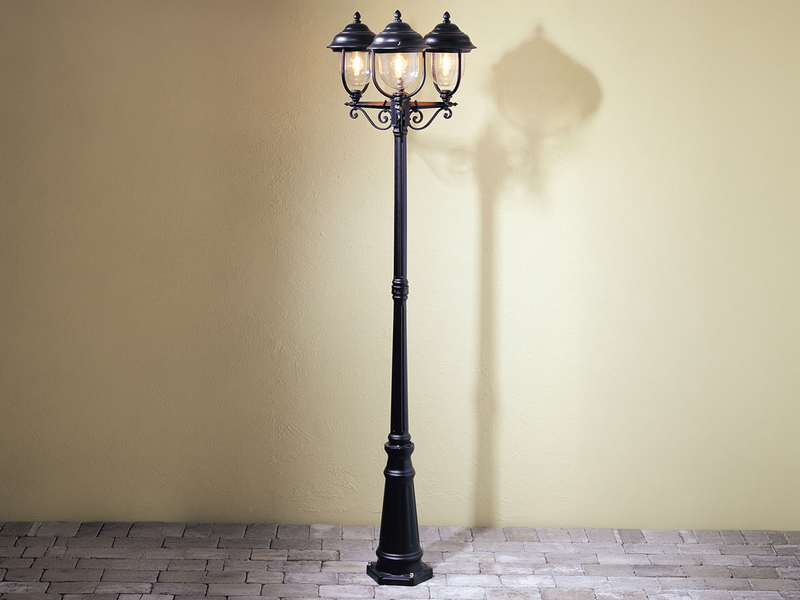 2er-Set schwarze Gartenlaterne PARMA aus Aluminium, E27, IP43, H.: 218 cm