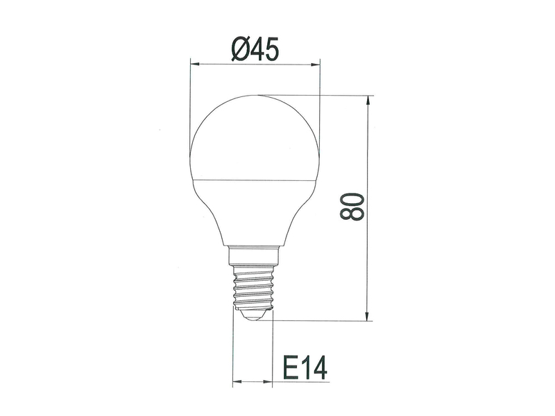 E14 LED - 3,5 Watt, 320 Lumen, 3000 Kelvin warmweiß, Ø4,5cm - nicht dimmbar