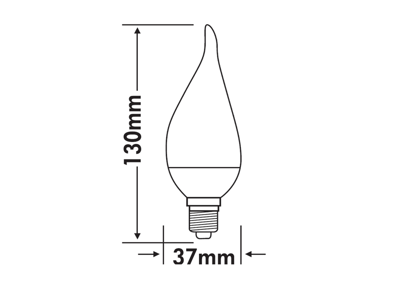 E14 LED, 4 Watt, 320 Lumen, 3000 Kelvin warmweiß, Ø3,7cm- nicht dimmbar, Tropfen
