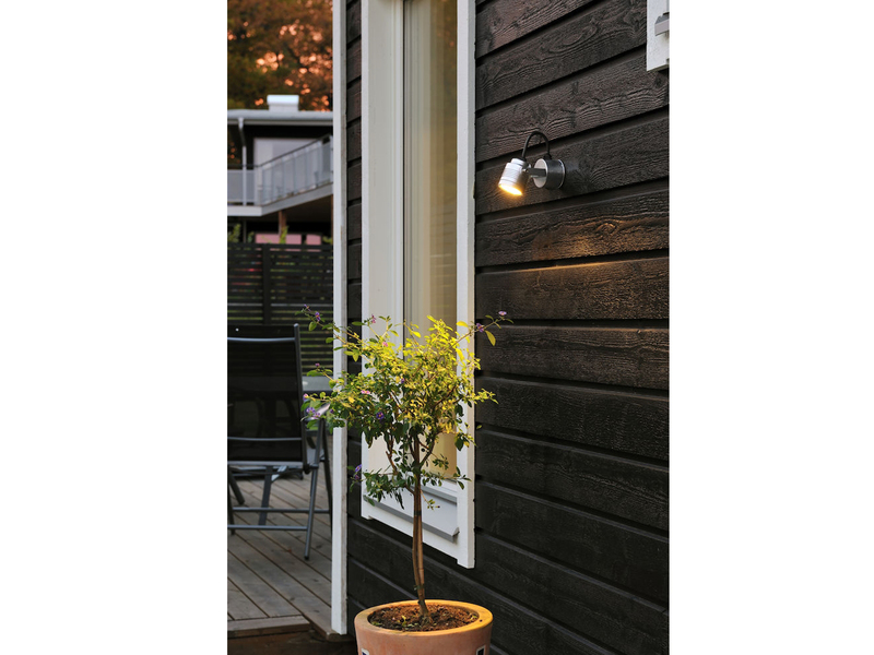 LED Wandstrahler MONZA für Außen in Silber schwenkbar - Fassadenbeleuchtung
