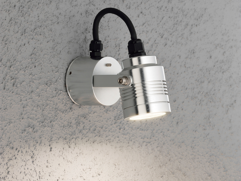 LED Wandstrahler MONZA für Außen in Silber schwenkbar - Fassadenbeleuchtung