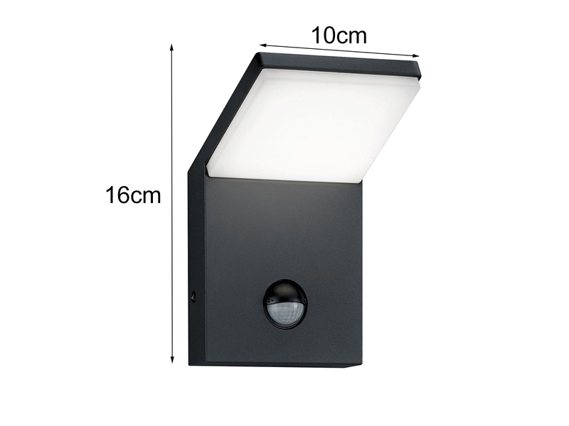 LED Außenwandleuchte PEARL mit Bewegungsmelder, Anthrazit Höhe 16cm