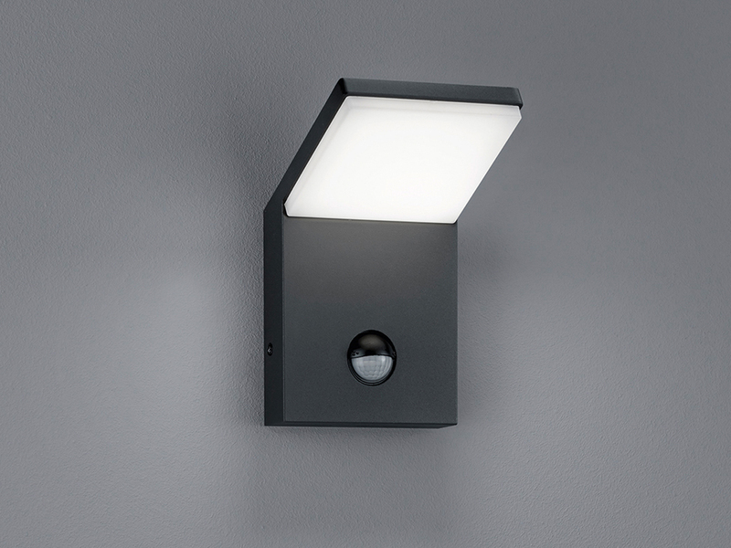 LED Außenwandleuchte PEARL mit Bewegungsmelder, Anthrazit Höhe 16cm