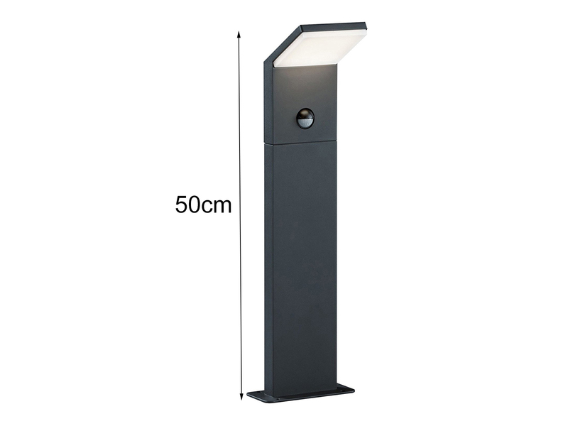 LED Pollerleuchte PEARL mit Bewegungsmelder, Anthrazit Höhe 50cm