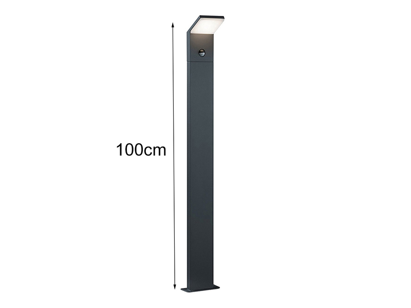 LED Pollerleuchte PEARL mit Bewegungsmelder in Anthrazit IP54 - Höhe 100cm