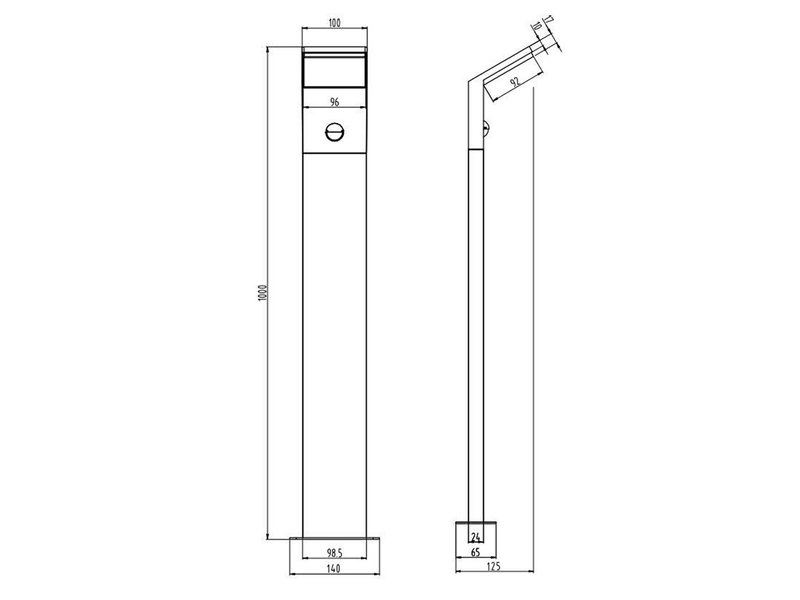 LED Wegeleuchte PEARL mit Bewegungsmelder, Anthrazit Höhe 100cm