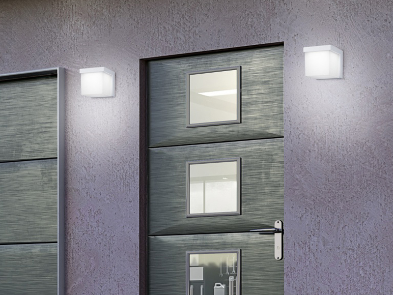 Moderne LED Außenwandlampe YANGTZE in Weiß matt IP54 - Außenbeleuchtung Haus