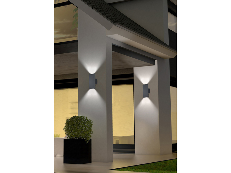 LED Außenwandleuchte COLORADO mit Up & Down, Anthrazit, IP54, Höhe 20cm
