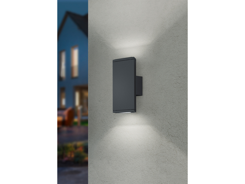 LED Außenwandleuchte COLORADO mit Up & Down, Anthrazit, IP54, Höhe 20cm