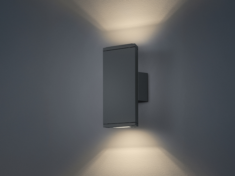 LED Außenwandleuchte COLORADO mit Up & Down, Anthrazit, IP54, Höhe 20cm