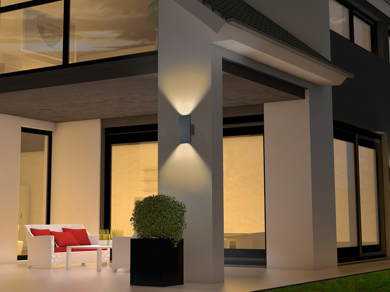 LED Außenwandleuchte COLORADO mit Up & Down, Anthrazit, IP54, Höhe 20cm