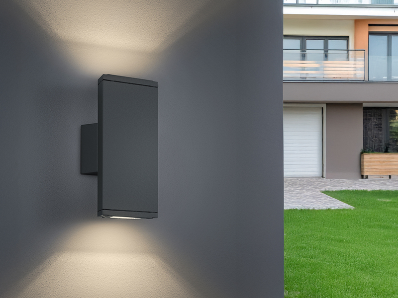 LED Außenwandleuchte COLORADO mit Up & Down, Anthrazit, IP54, Höhe 20cm