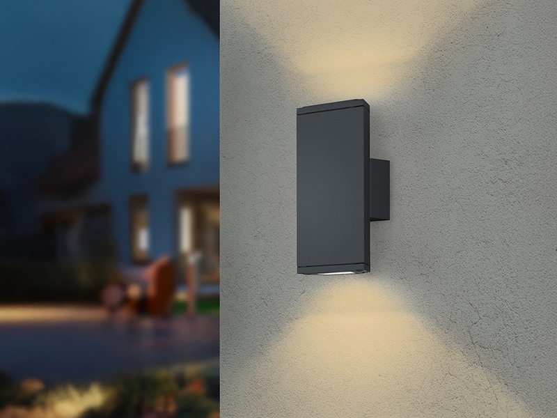 LED Außenwandleuchte COLORADO mit Up & Down, Anthrazit, IP54, Höhe 20cm