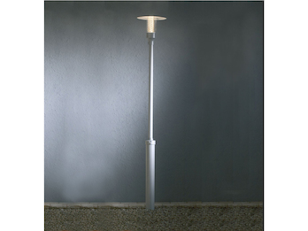 Silberne Gartenlaterne NOVA mit Reflektorgitter, GU10, Aluminium, IP44