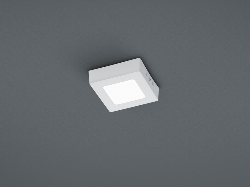 Kleine LED Deckenleuchte ZEUS extra flach 12cm x 12cm, Weiß
