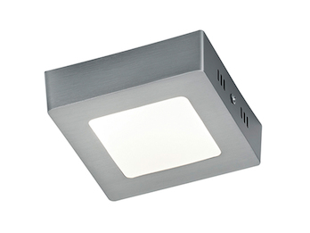 LED-Deckenleuchte ZEUS, in Nickel matt, Acryl weiß, 12x12 cm, 1x 5W SMD-LED