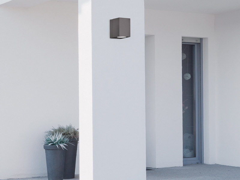 LED Außenwandleuchte TIBER in Anthrazit, 320° schwenkbar - Außenbeleuchtung Haus