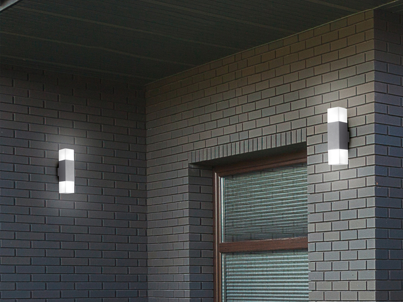 LED Außenwandleuchte HUDSON Up & Down Light Titanfarben - Außenbeleuchtung Haus