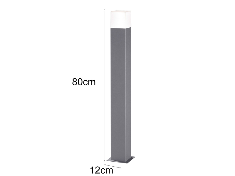 LED Pollerleuchte HUDSON Titanfarben Höhe 80cm IP44 - Außenleuchte Wegeleuchte