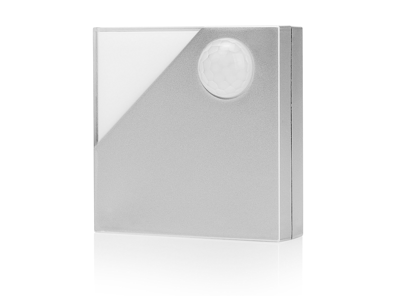 LED Schrankleuchte mit Batterie, Bewegungs- & Dämmerungssensor, Quadrat 9,2cm