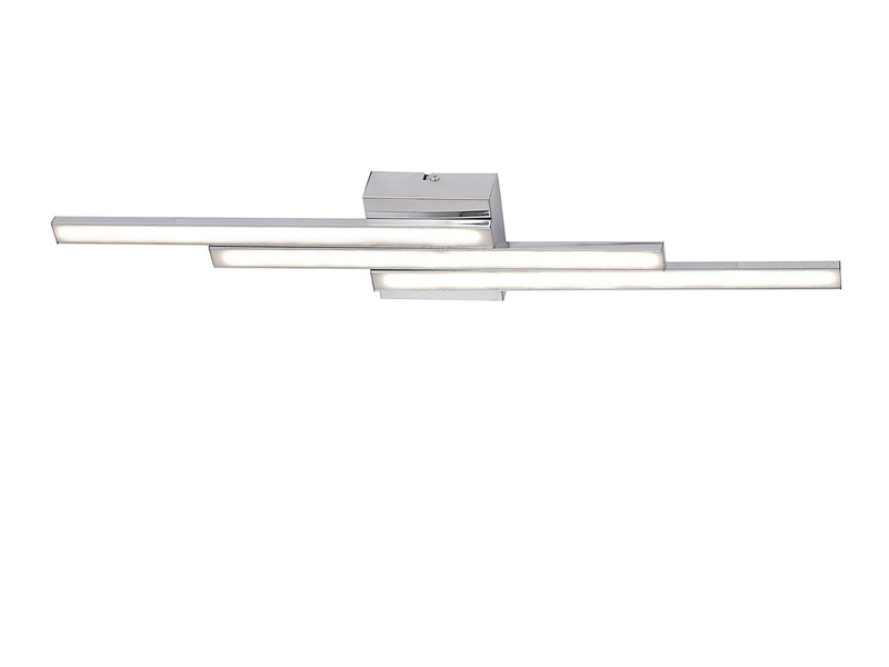 LED Deckenleuchte 3 flammig geradliniges Design mit Chrom - Länge 70cm