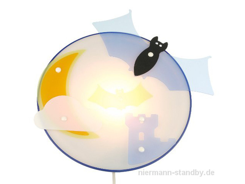 Kinderzimmer Wandleuchte FLEDERMAUS mit bruchsicherem Schirm, Ø 25cm